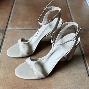 Marc Fisher Cream Block Heel Sandals (used)